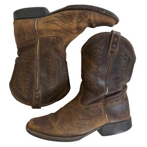 Ariat 10017537 Women's Short Western Boots Brown Distressed Leather Size 4 US